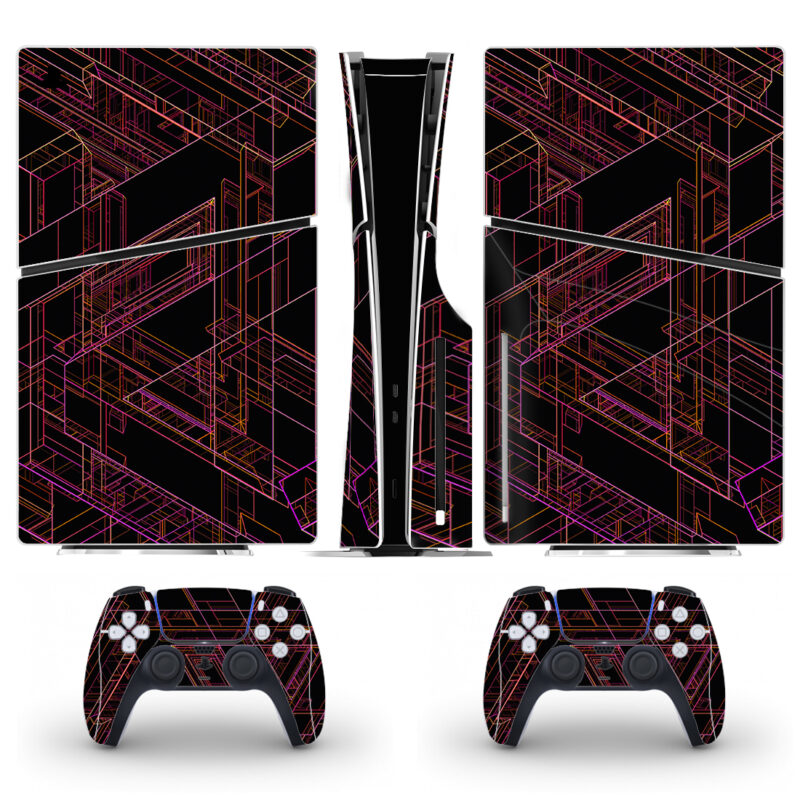 Verge Triangle Rainbow Lines Skin Sticker For PS5 Slim