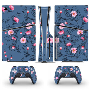 Pink Watercolor Floral Skin Sticker For PS5 Slim