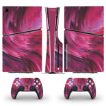 Abstract Pink Wave Texture Skin Sticker For PS5 Slim