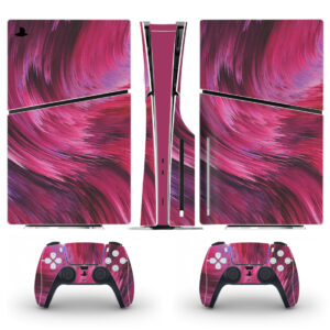 Abstract Pink Wave Texture Skin Sticker For PS5 Slim