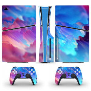 Abstract Rose Blue Blend Texture Skin Sticker For PS5 Slim