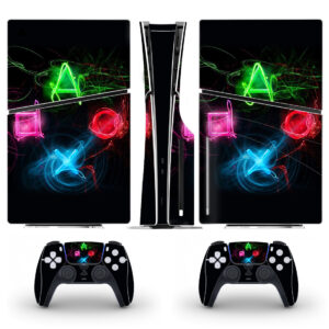 Colorful Playstation Buttons PS5 Slim Skin Sticker Cover