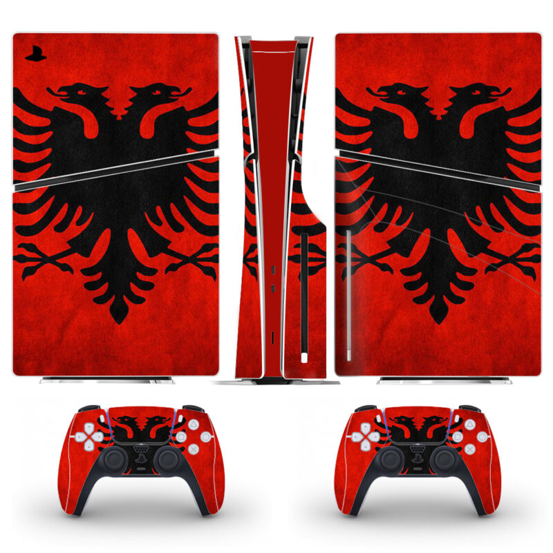 Flag Of Albania Skin Sticker For PS5 Slim