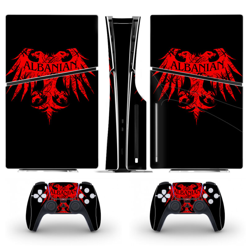 Flag Of Albanian PS5 Slim Skin Sticker Cover