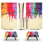 Colorful Paint Dripping Texture Skin Sticker For PS5 Slim