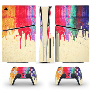 Colorful Paint Dripping Texture Skin Sticker For PS5 Slim