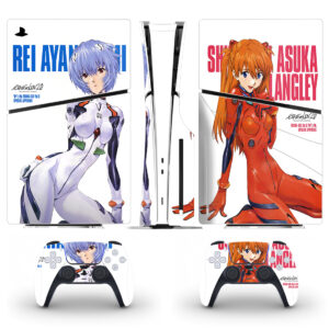 Rei Ayanami And Asuka Shikinami Langley Skin Sticker For PS5 Slim