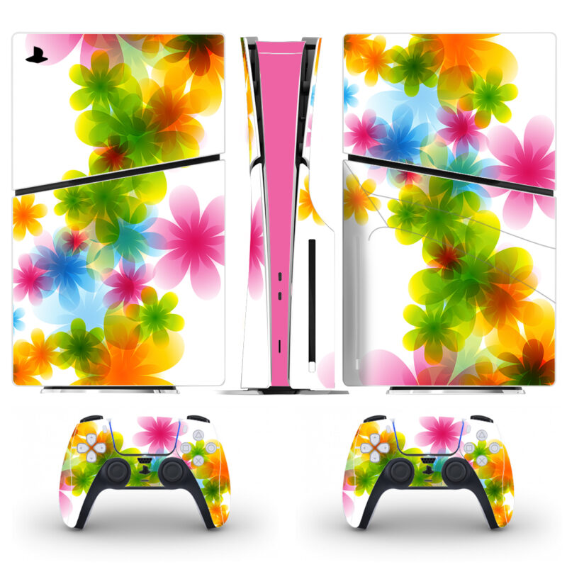 Dream Spring Flowers Pattern Skin Sticker For PS5 Slim