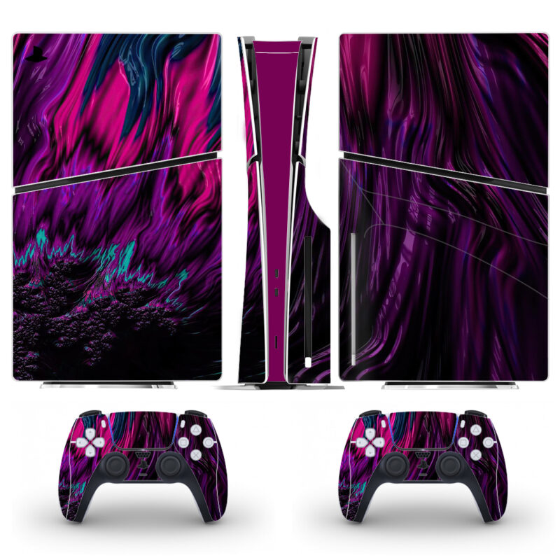 Abstract Purple Wings Skin Sticker For PS5 Slim