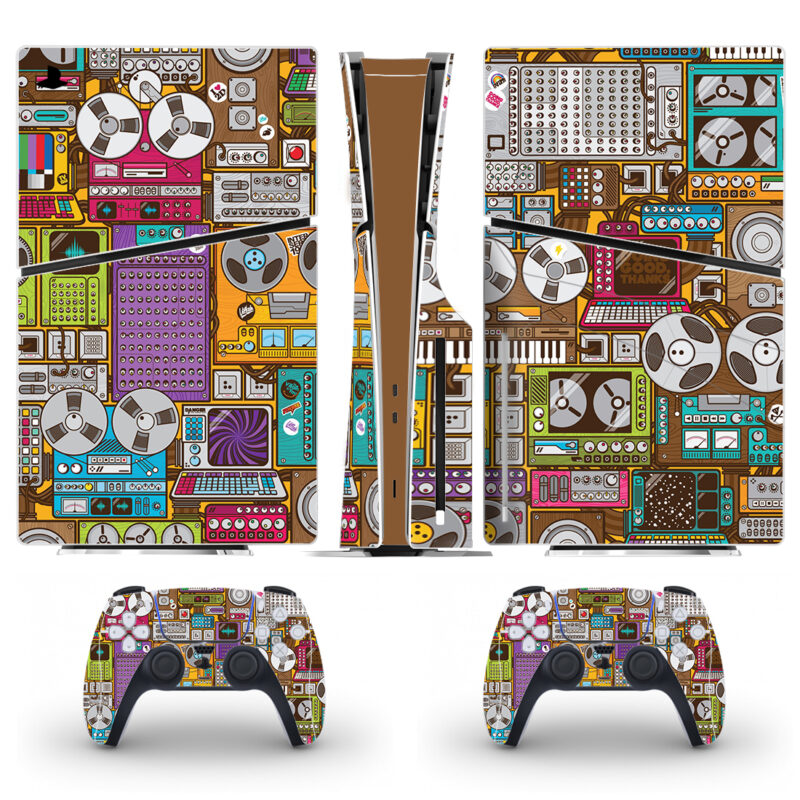 Retro Radio Tape Skin Sticker For PS5 Slim