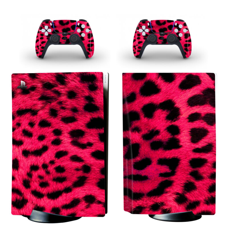 Pink Leopard Skin Pattern PS5 Skin Sticker Decal