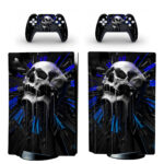 Blue Skull Clock PS5 Skin Sticker Decal