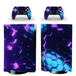 Neon Hexagon Pattern PS5 Skin Sticker Decal