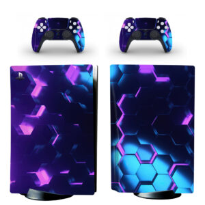 Neon Hexagon Pattern PS5 Skin Sticker Decal