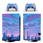 Anime City Painting PS5 Skin Sticker Decal