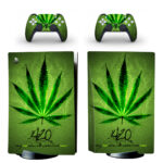 Neon Marijuana Leaf 420 PS5 Skin Sticker Decal