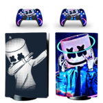 DJ Marshmello Neon Blue PS5 Skin Sticker Decal