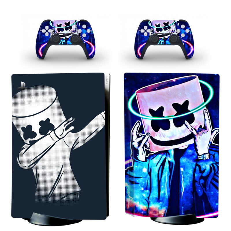 DJ Marshmello Neon Blue PS5 Skin Sticker Decal