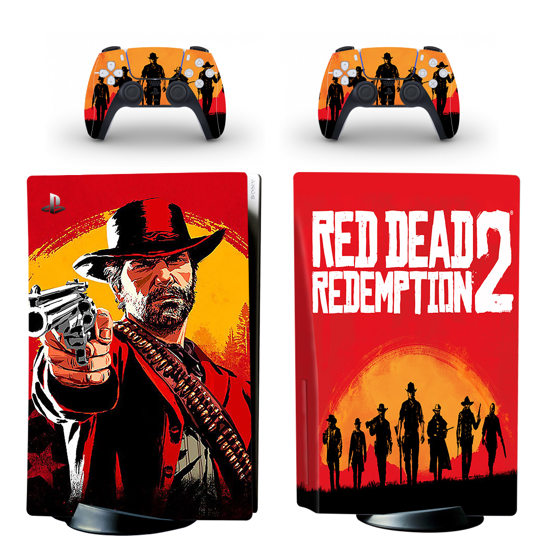 Red Dead Redemption 2 PS5 Skin Sticker And Controllers Design 4