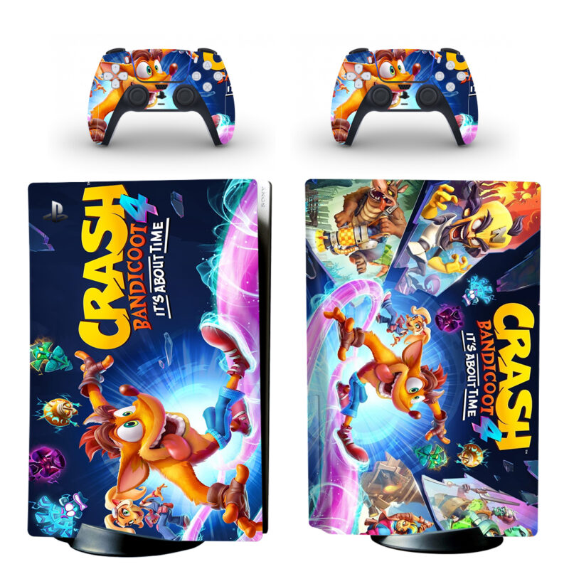 Crash Bandicoot 4: It's About Time PS5 Skin Sticker Decal Design 1