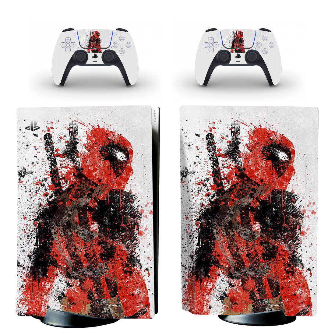 Deadpool Splatter Art PS5 Skin Sticker Decal 