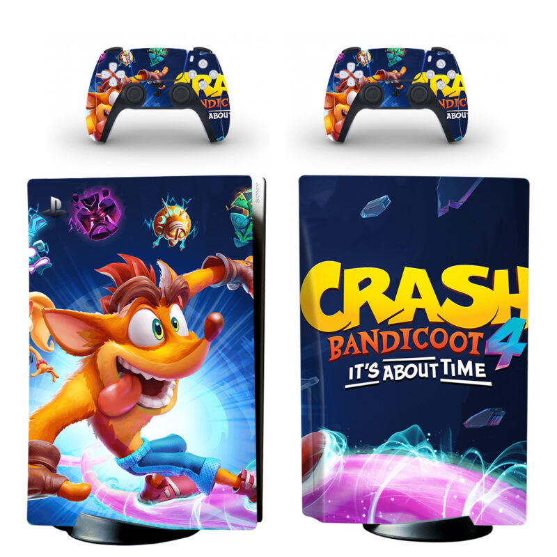 Crash Bandicoot 4: It's About Time PS5 Skin Sticker Decal Design 2