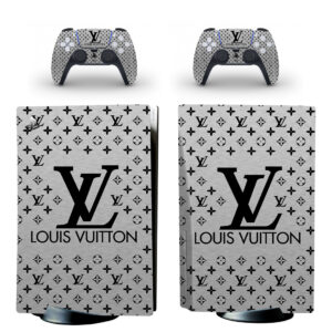 Black And Grey Louis Vuitton Pattern PS5 Skin Sticker Decal