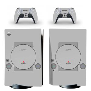 Classic Gray PlayStation PS5 Skin Sticker And Controllers