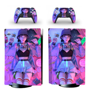 Retro Punk Anime Girl PS5 Skin Sticker Decal