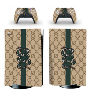 Gucci Pattern With Snake PS5 Skin Sticker Decal