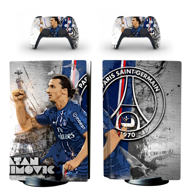 Paris Saint-Germain F.C. Zlatan Ibrahimovic PS5 Skin Sticker Decal