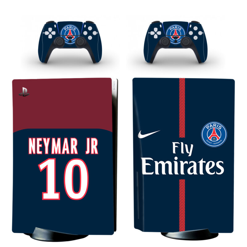 Paris Saint-Germain F.C. Neymar JR 10 PS5 Skin Sticker Decal