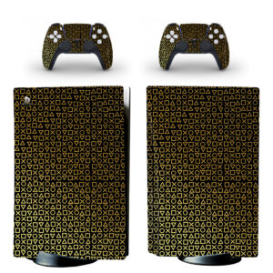 Yellow PlayStation Symbols Pattern PS5 Skin Sticker Decal