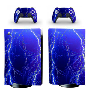 Blue Lightning Thunder PS5 Skin Sticker Decal