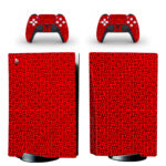 Red Playstation Buttons Pattern PS5 Skin Sticker Decal