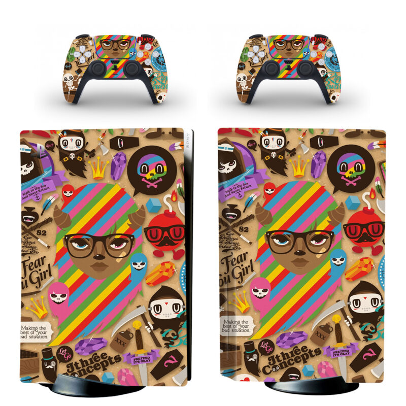 I Fear You Girl Sticker Bomb PS5 Skin Sticker Decal