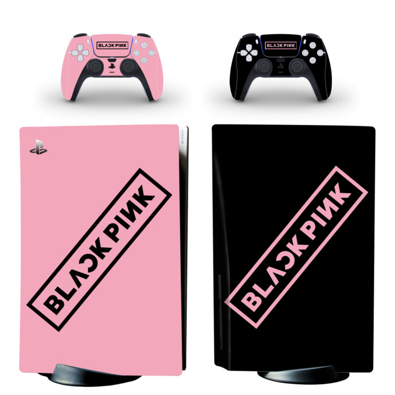 Black Pink Color PS5 Skin Sticker Decal