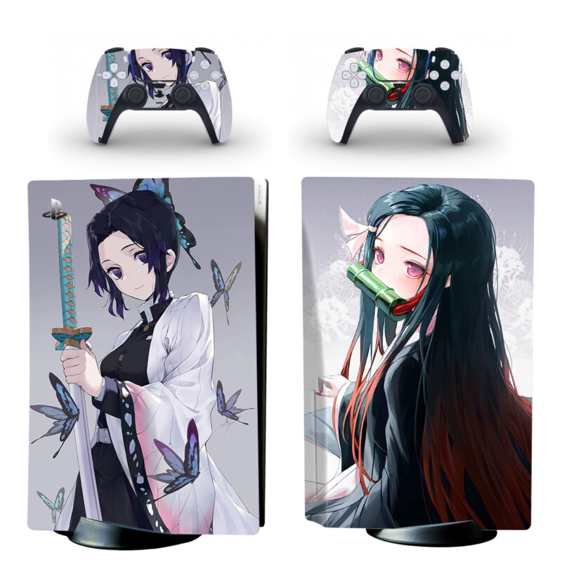 Shinobu Kocho And Nezuko Kamado PS5 Skin Sticker Decal