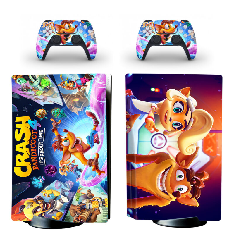 Crash Bandicoot 4: It's About Time PS5 Skin Sticker Decal Design 3