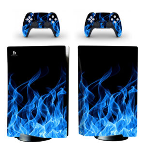 Blue Fire Flame PS5 Skin Sticker Decal