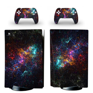 Fractal Colorful Glow Space Art PS5 Skin Sticker Decal