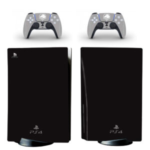 Black Color PS5 Skin Sticker Decal Design 1