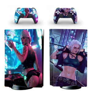 Cyberpunk 2077 Ciri PS5 Skin Sticker And Controllers