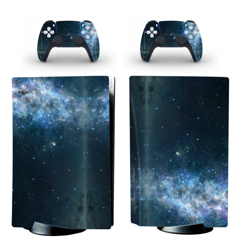 Blue Nebula PS5 Skin Sticker Decal Design 1