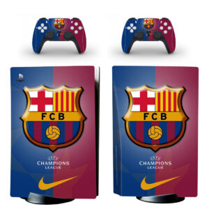 FC Barcelona And UEFA Champions League PS5 Skin Sticker Decal Design 1