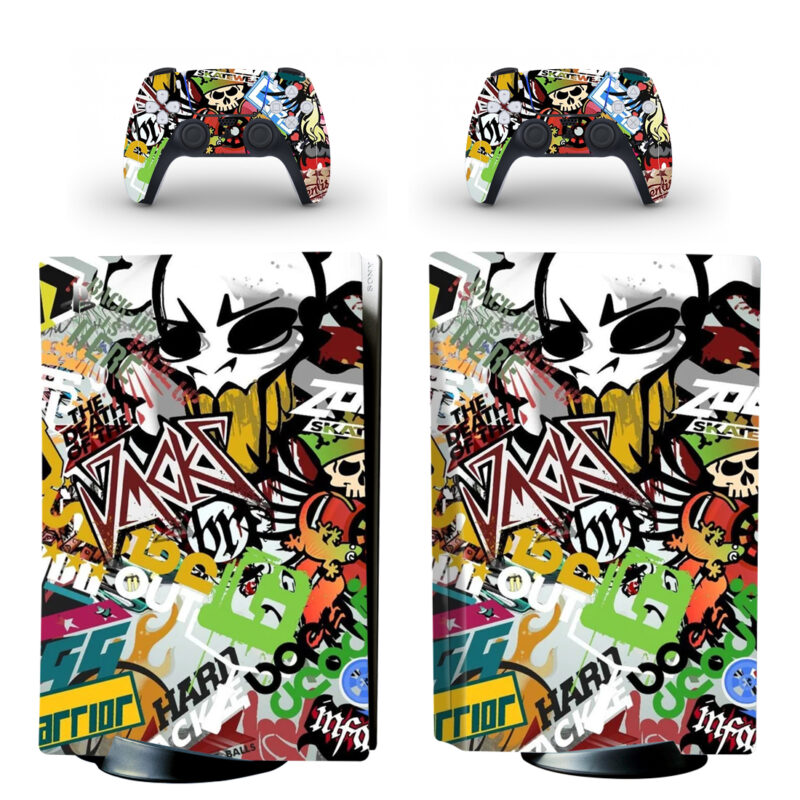 Sticker Bomb PS5 Skin Sticker And Controllers Design 1