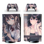 Anime Girl PS5 Skin Sticker And Controllers