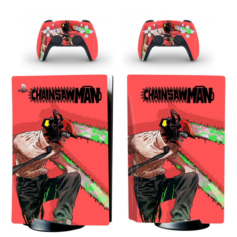 Chainsaw Man PS5 Skin Sticker And Controllers