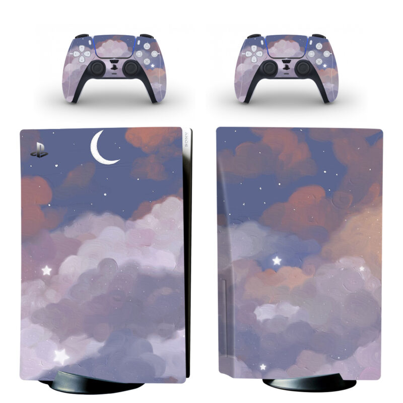 Moon Aesthetic Pastel PS5 Skin Sticker Decal