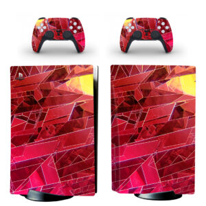 Red Geometric Abstraction Crystal PS5 Skin Sticker Decal